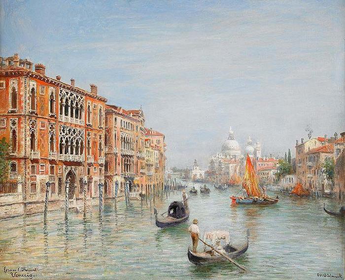 Frans Wilhelm Odelmark Canale Grande - Venice Norge oil painting art
